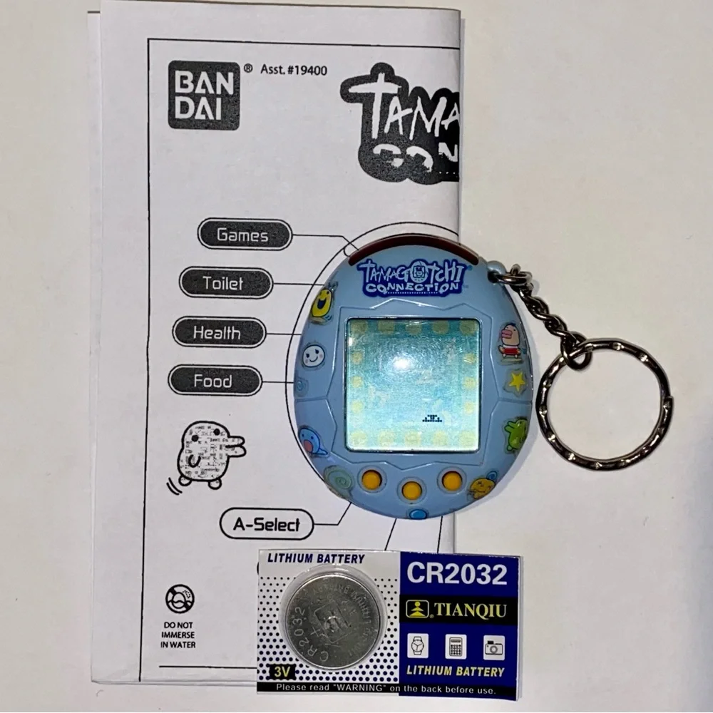 Tamagotchi Connection V1 2004 Flat Pastel Baby Blue W/ Original Stickers